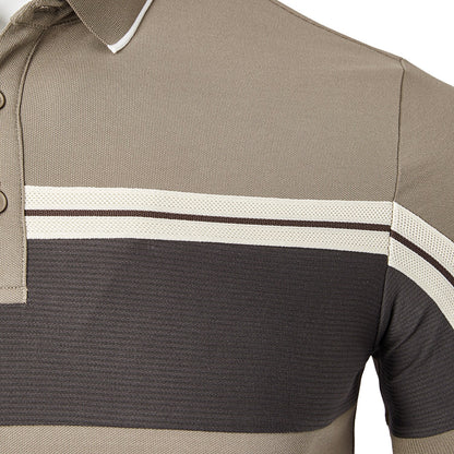 Cotton Blend Casual Colorblock Polo Shirt - oukumen
