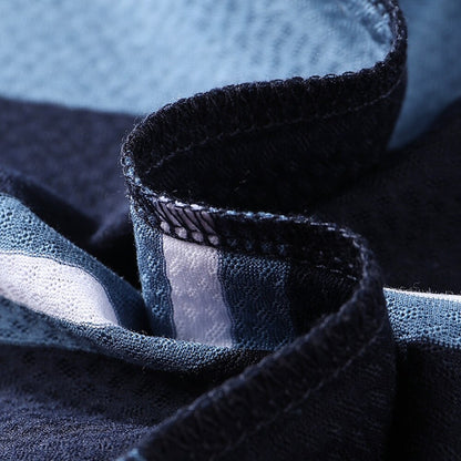 Premium Silk-Blend Striped Polo Shirt - oukumen