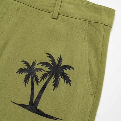 Linen Summer Beach Shorts - oukumen