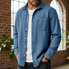 Washed Long-Sleeve Denim Shirt