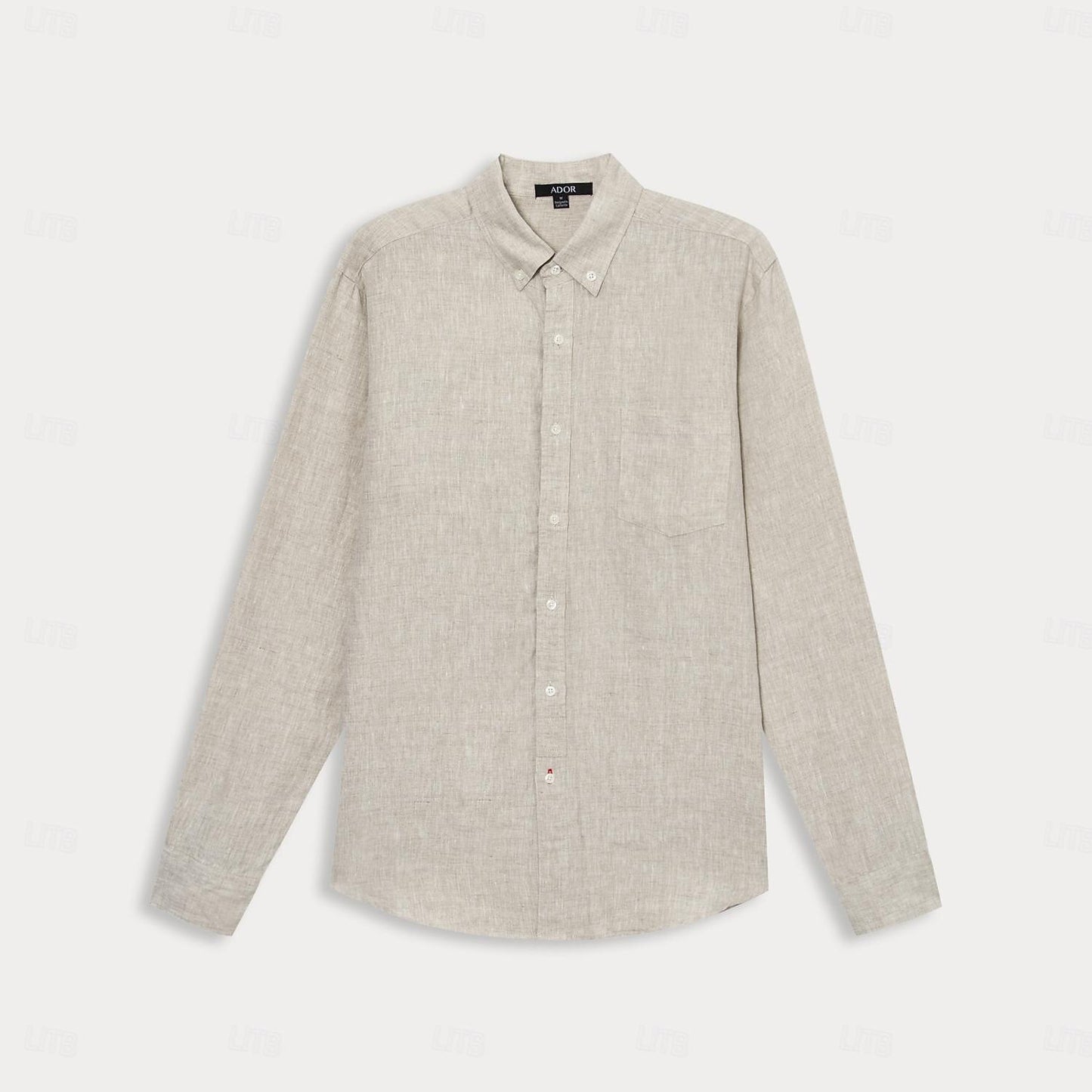 100% Linen Fold-over Collar Casual Shirt - oukumen