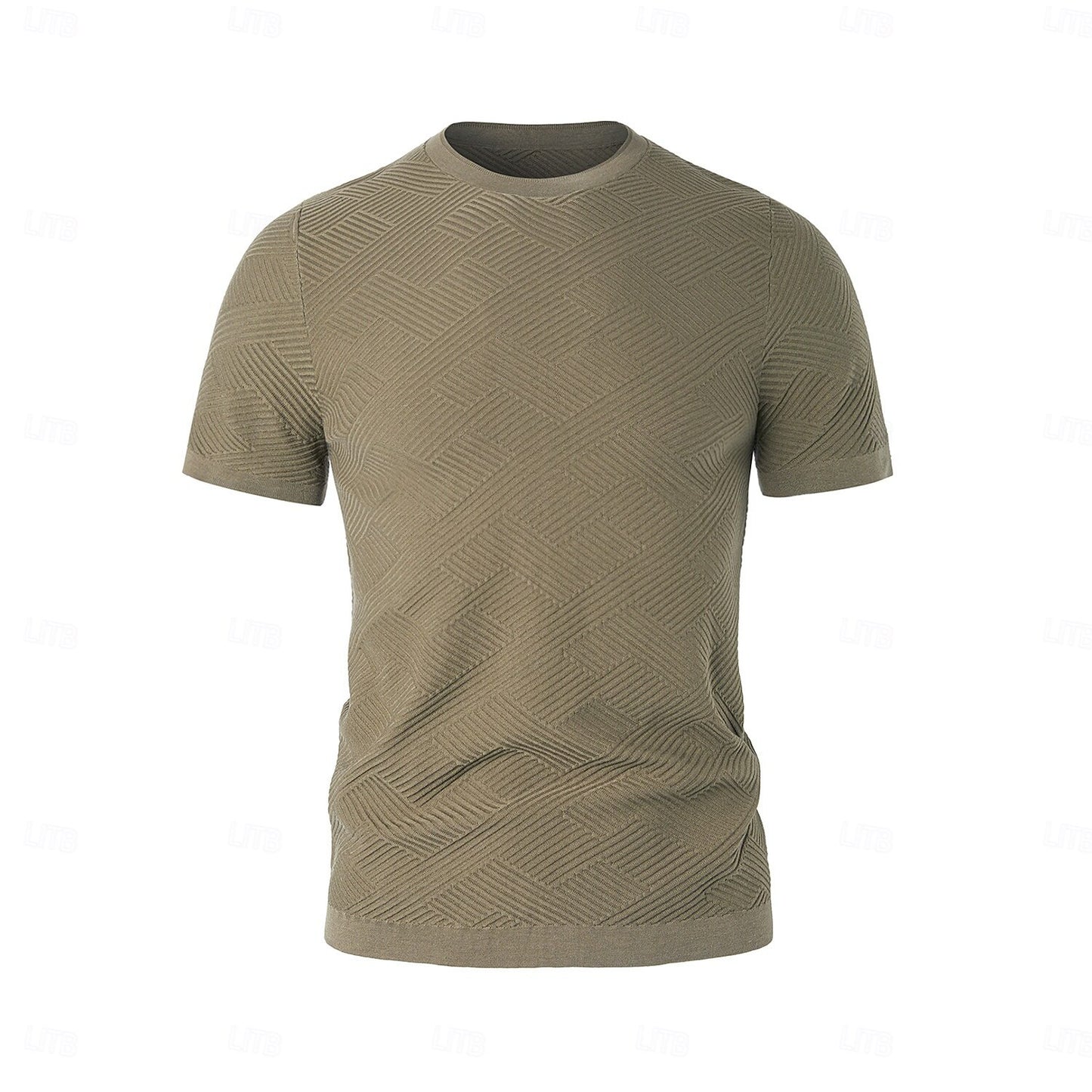 Silk Linen Cotton Crew Neck Knit T-Shirt