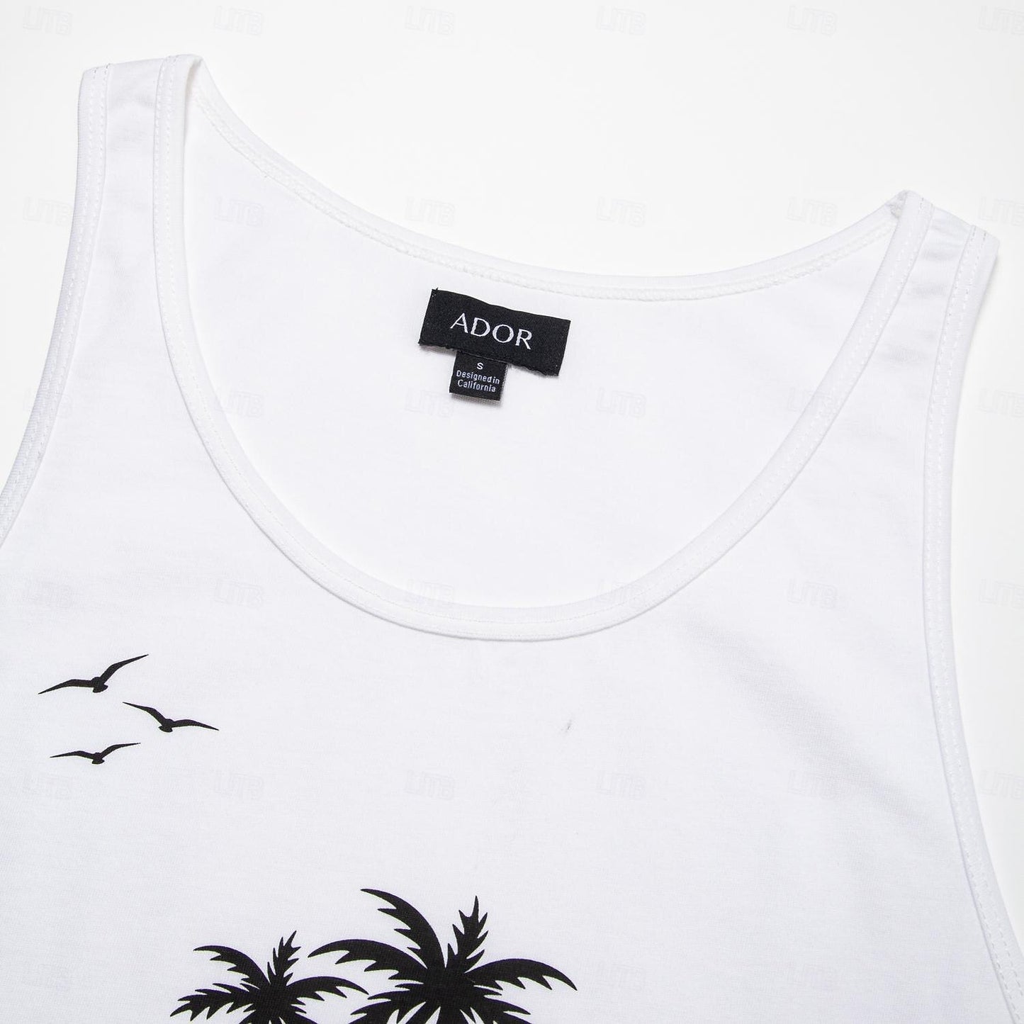 100% Cotton Graphic Coconut Tree Tank Top - oukumen