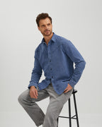Patchwork Acid-Wash Denim Shirt