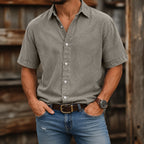 Acid-Wash Short-Sleeve Shirt