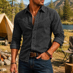 Washed Long-Sleeve Denim Shirt