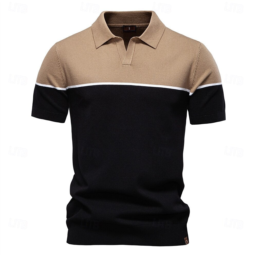 Modern Colorblock Knit Polo