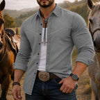 Washed Long-Sleeve Denim Shirt
