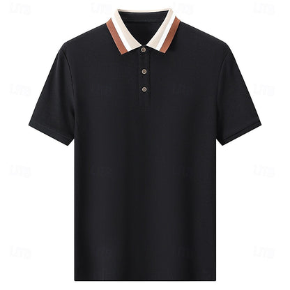 Modern Colorblock Knit Polo Shirt