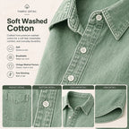 Acid-Wash Short-Sleeve Denim Shirt