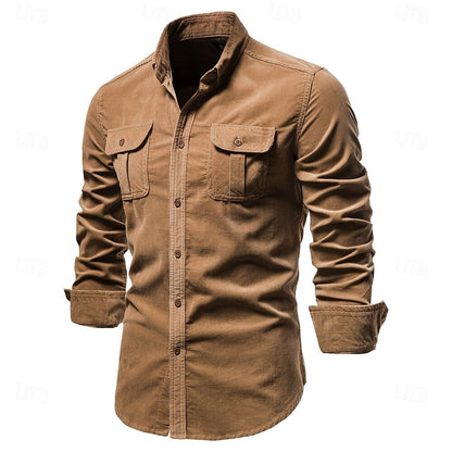 100% Cotton Casual Shirt Button Down Shirt - oukumen