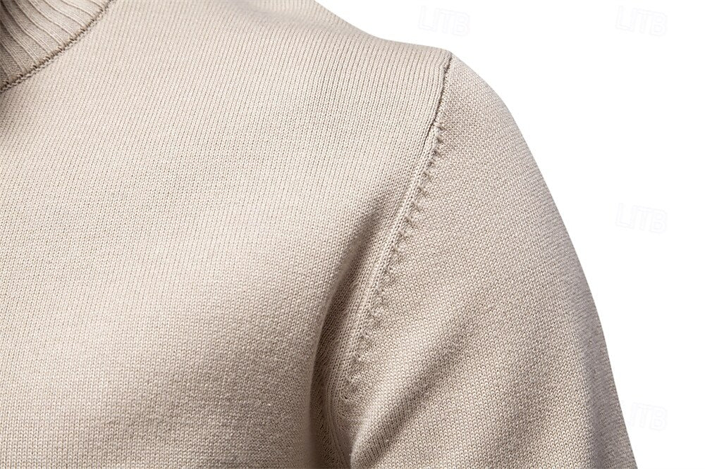 Half Zip Knitwear Solid Color Cardigan Sweater - oukumen