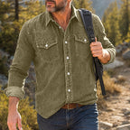 Washed Long-Sleeve Denim Shirt