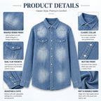 Acid-Wash Long-Sleeve Denim Shirt
