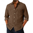 Washed Long-Sleeve Denim Shirt