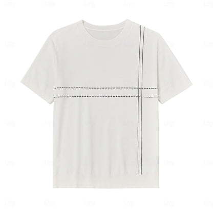 Lyocell Nylon Stripe Knit T-shirt