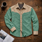 Patchwork Acid-Wash Denim Shirt