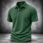 Acid-Wash Short-Sleeve Polo Shirt