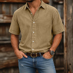 Acid-Wash Short-Sleeve Shirt
