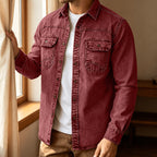 Acid-Wash Long-Sleeve Denim Shirt