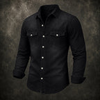Acid-Wash Long-Sleeve Denim Shirt