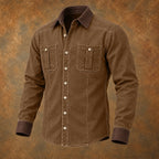 Acid-Wash Long-Sleeve Denim Shirt