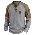Washed Long-Sleeve Henley Shirt