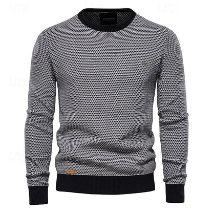 Crew Neck Knitwear Sweater Pullover - oukumen