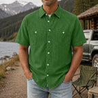 Acid-Wash Short-Sleeve Shirt