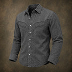 Washed Long-Sleeve Denim Shirt