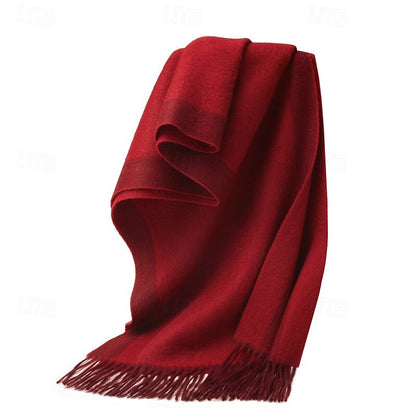 100% Wool Rectangle Scarf - oukumen