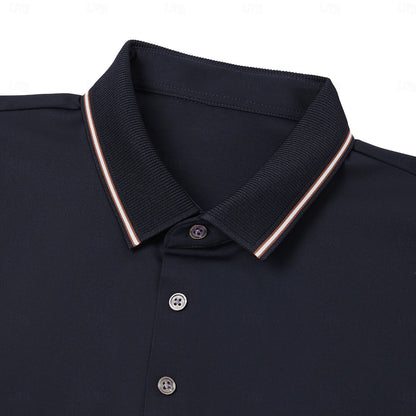 Contrast Collar and Cuff Stretch Polo