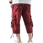 Drawcord-Hem Cargo Capri Shorts
