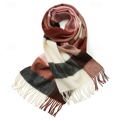 100% Wool Rectangle Christmas Scarf - oukumen