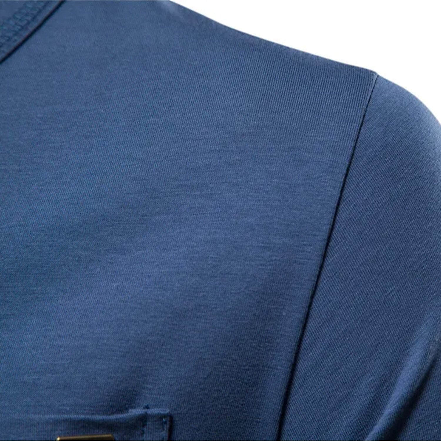 100% Cotton V-Neck Pocket T-Shirt - oukumen