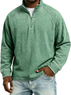Acid-Wash Stand-Collar T-Shirt