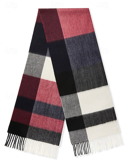 100% Wool Rectangle Christmas Scarf - oukumen