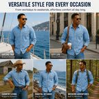 Washed Long-Sleeve Denim Shirt