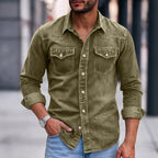 Garment-Dyed Long-Sleeve Shirt