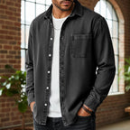 Washed Long-Sleeve Denim Shirt