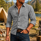Washed Long-Sleeve Denim Shirt