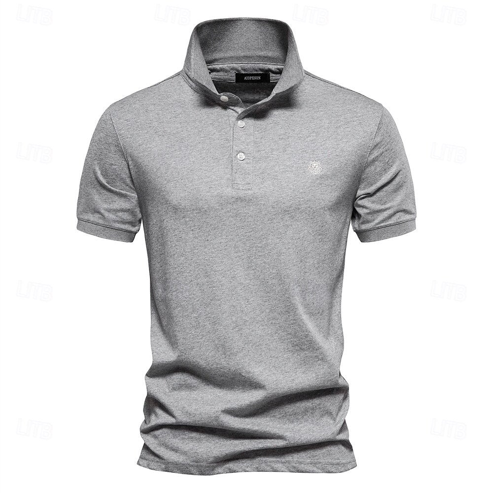 100% Cotton Turndown Short Sleeve Polo - oukumen