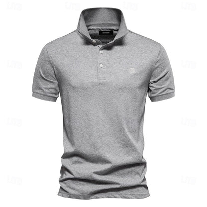 100% Cotton Turndown Short Sleeve Polo - oukumen