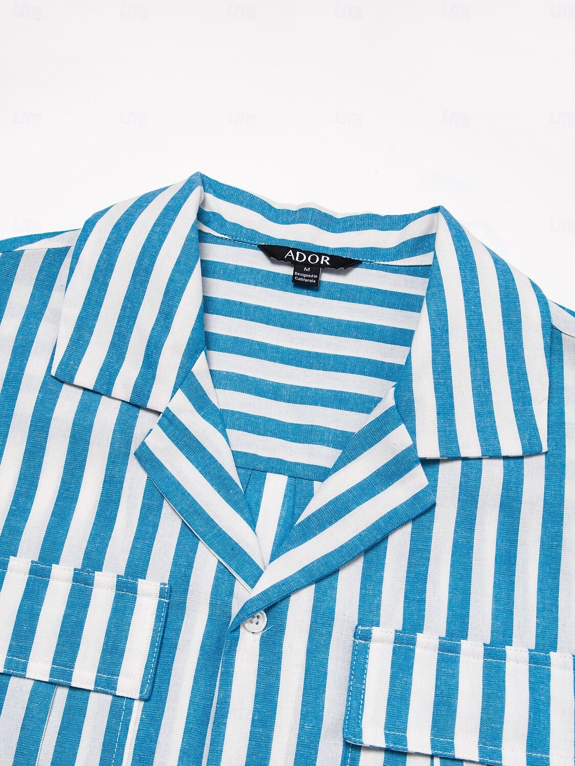 Linen Cotton Striped Cuban Collar Casual Shirt - oukumen