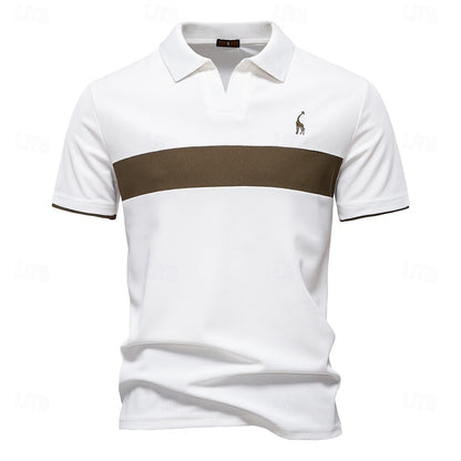 Contrast Panel Knit Polo