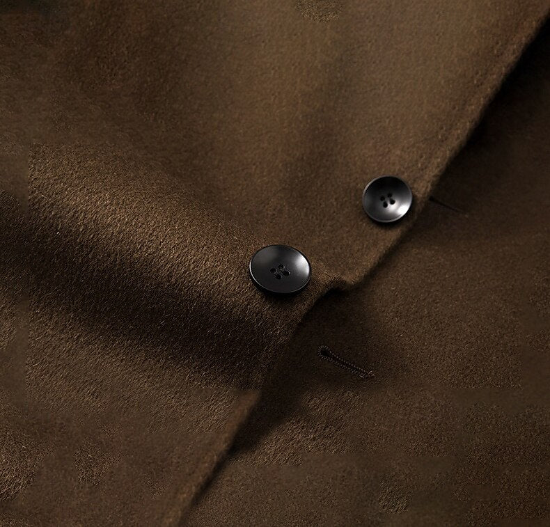 100% Wool Rolled collar Coat - oukumen