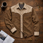 Patchwork Acid-Wash Denim Shirt