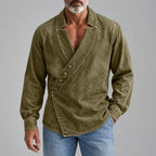 Acid-Wash Long-Sleeve Denim Shirt
