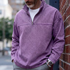 Stand-Collar Zip Polo Shirt