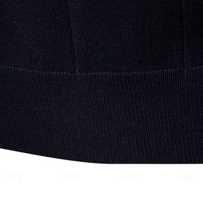 Classic Textured Knit Quarter-Zip Polo